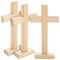 Juvale Wooden Cross - Pack of 3, 8.7 in Unfinished Poplar Wood - Paintable Wooden Crosses for Crafts
